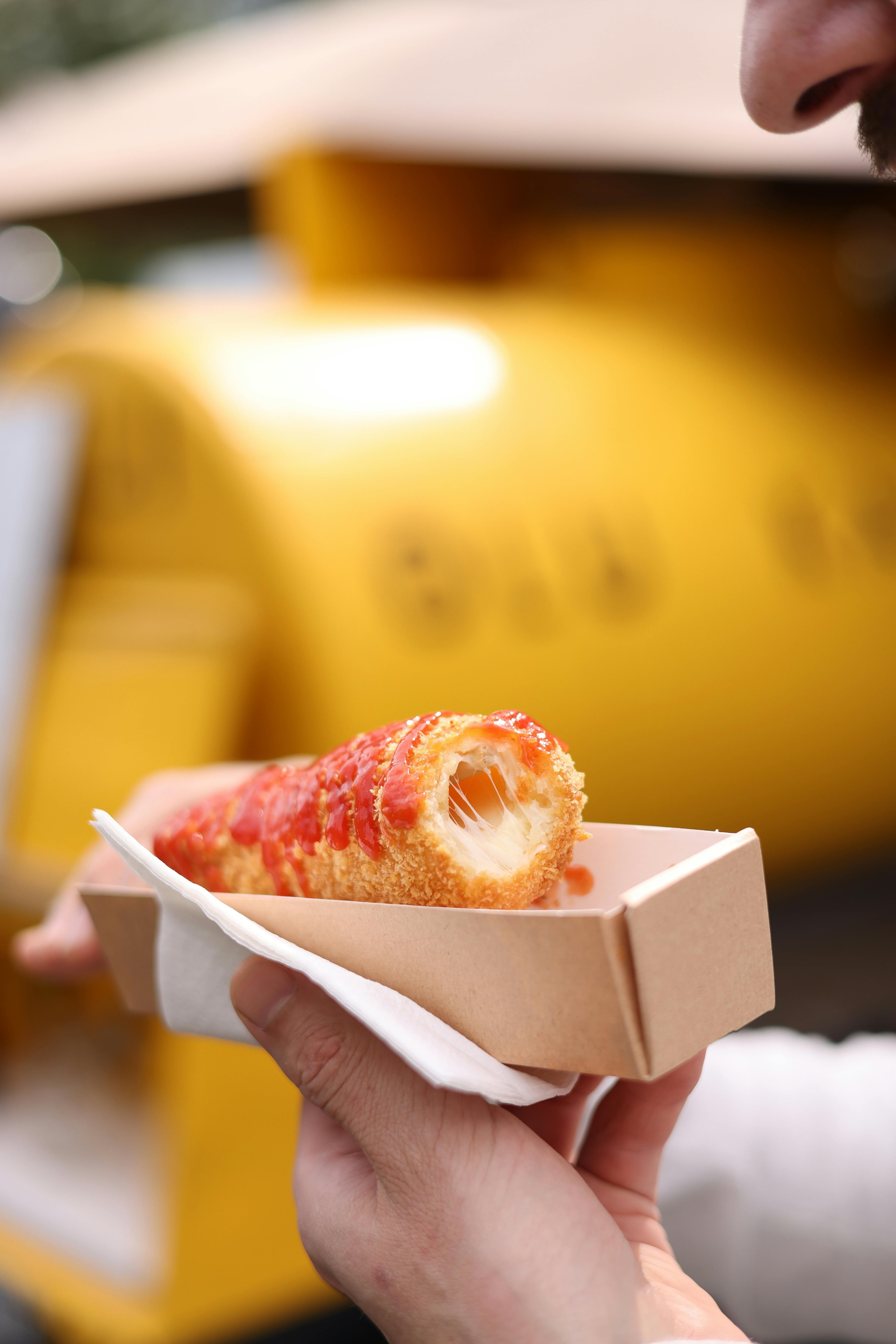 Korean corn dog deep fried street snack Seoul