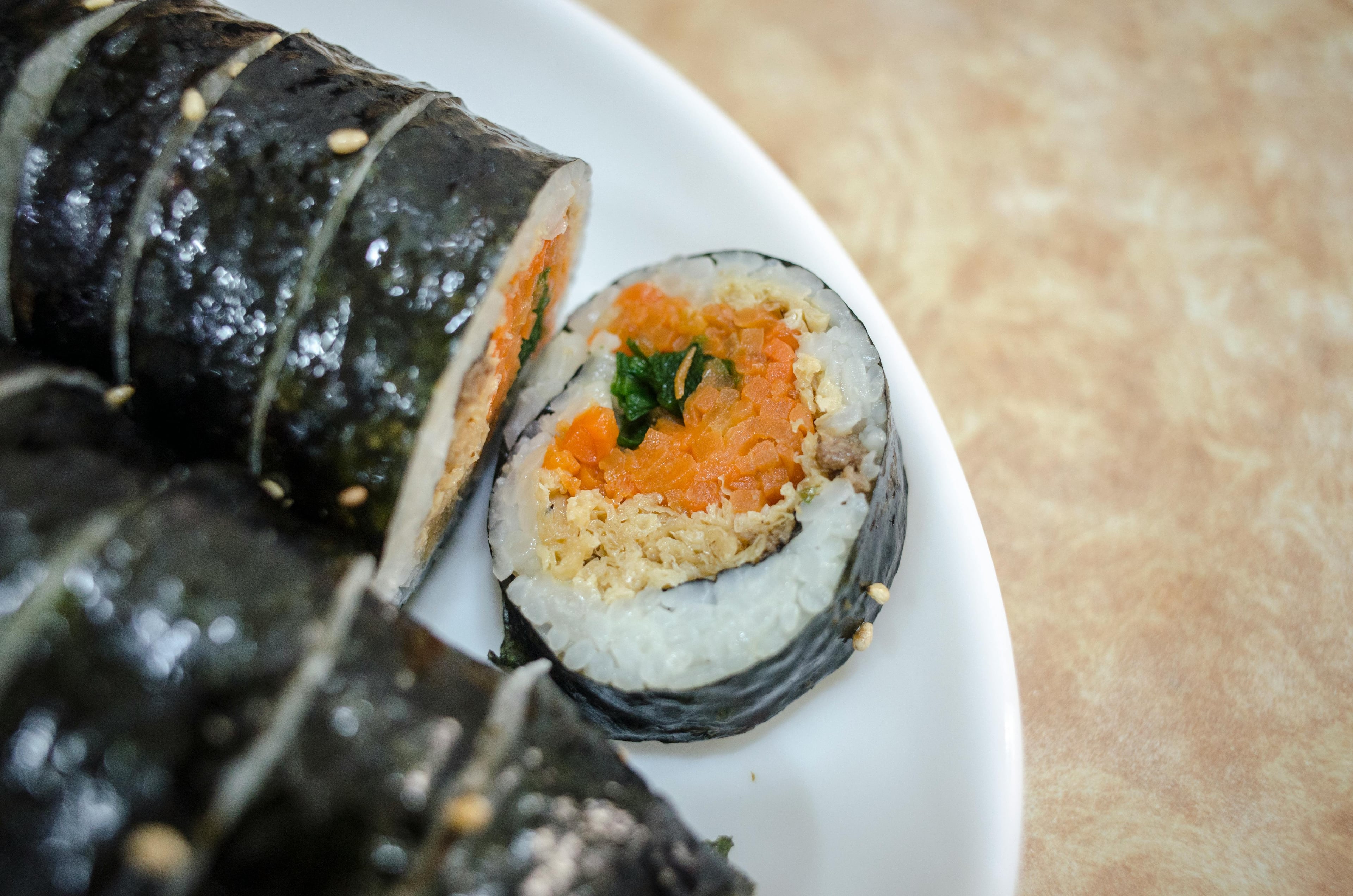 Gimbap Korean rice rolls street food Seoul